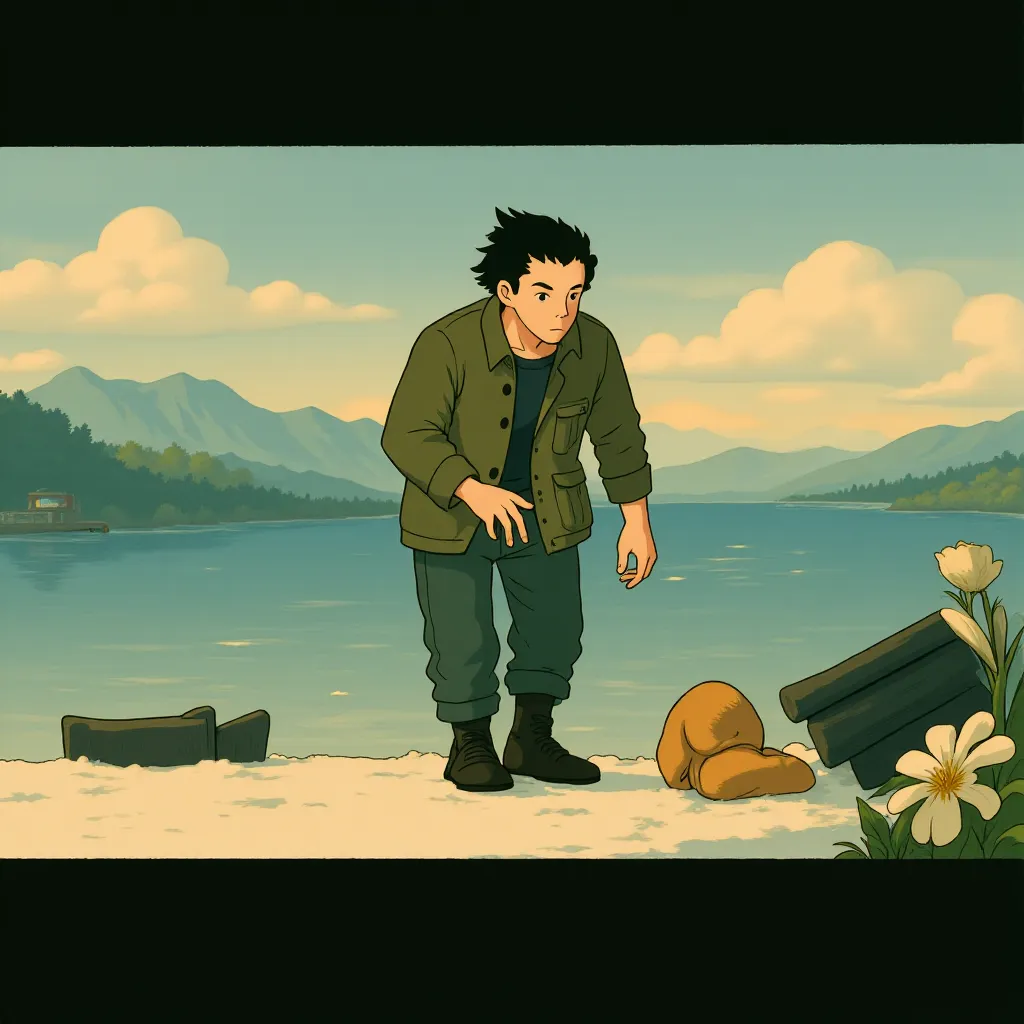 Liam Neeson in The Grey (2011) - Anime style