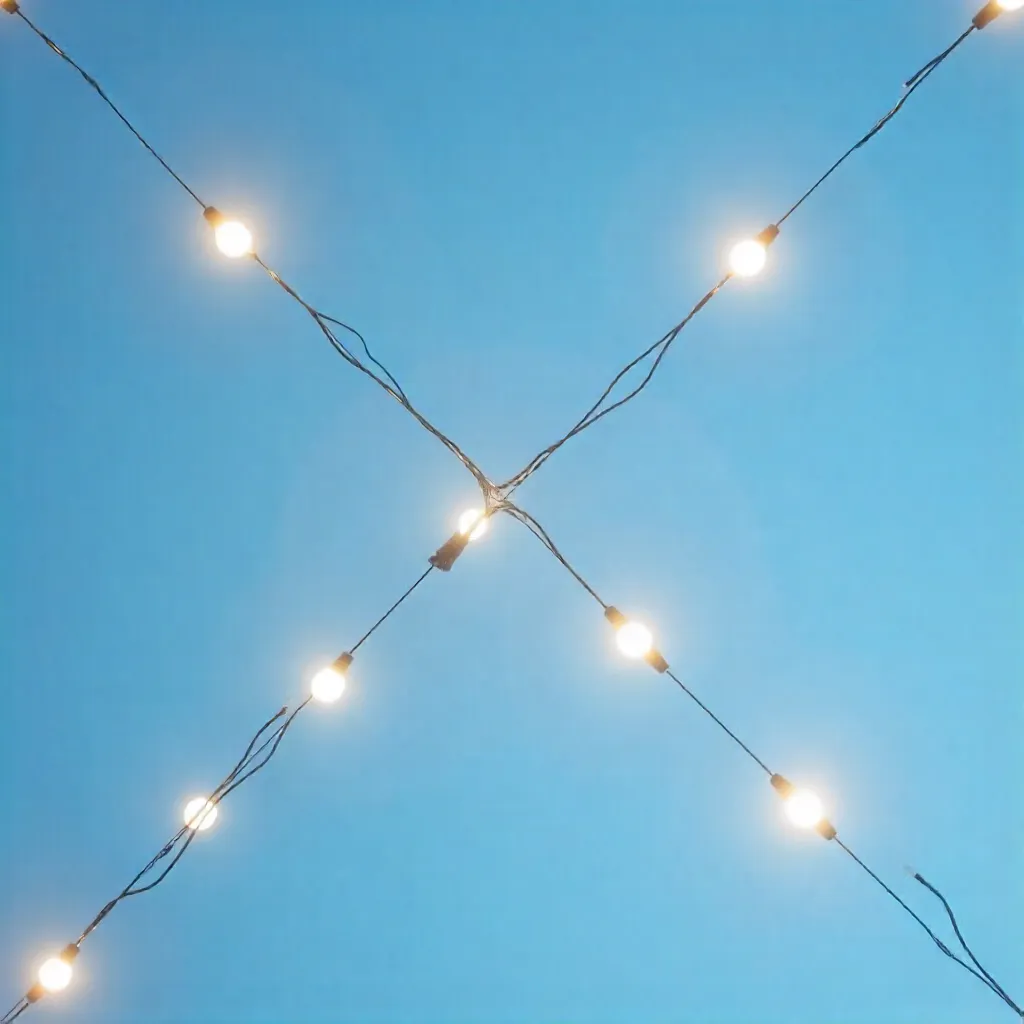 Diagonal String Lights in a Minimalist Sky