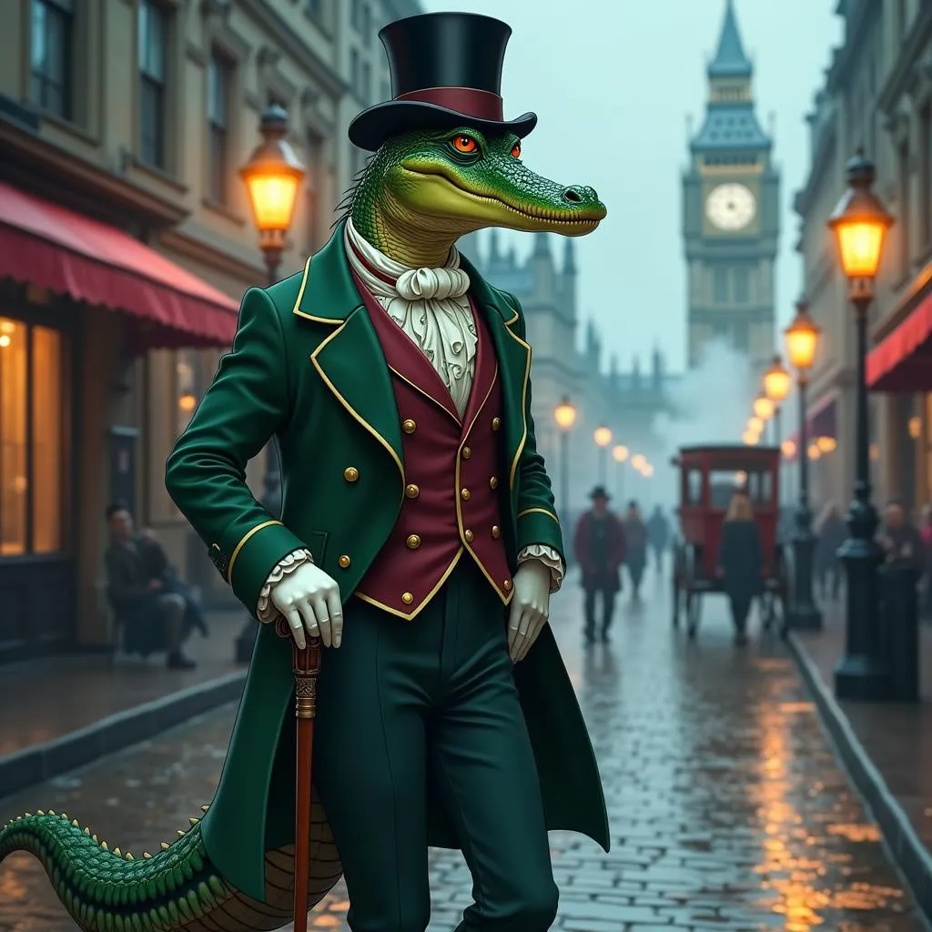 Crocodile Gentleman in Anime Victorian London