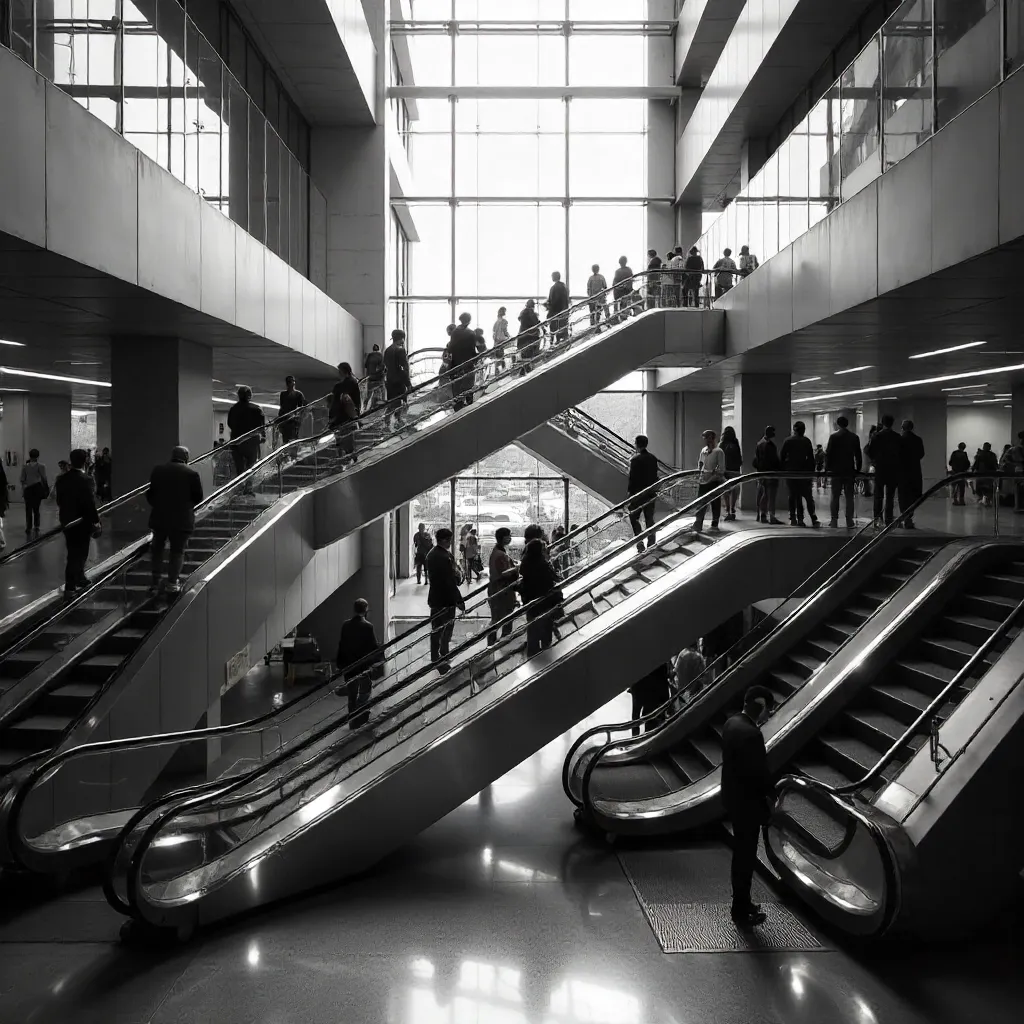 Intersections: People on Dual Escalators in Modern Architecture
