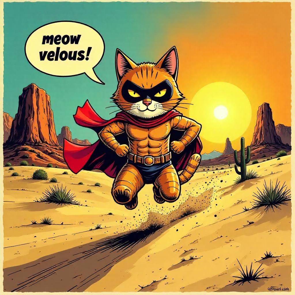 Desert Dash: The Comic Cat in Sandstorm