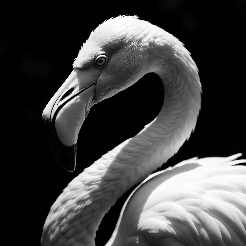 Monochrome Flamingo: Close-Up of Feathers