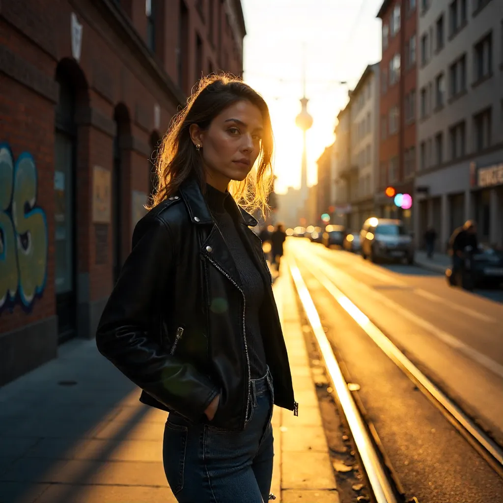 Berlin Sunlit Portrait with Dramatic Shadows