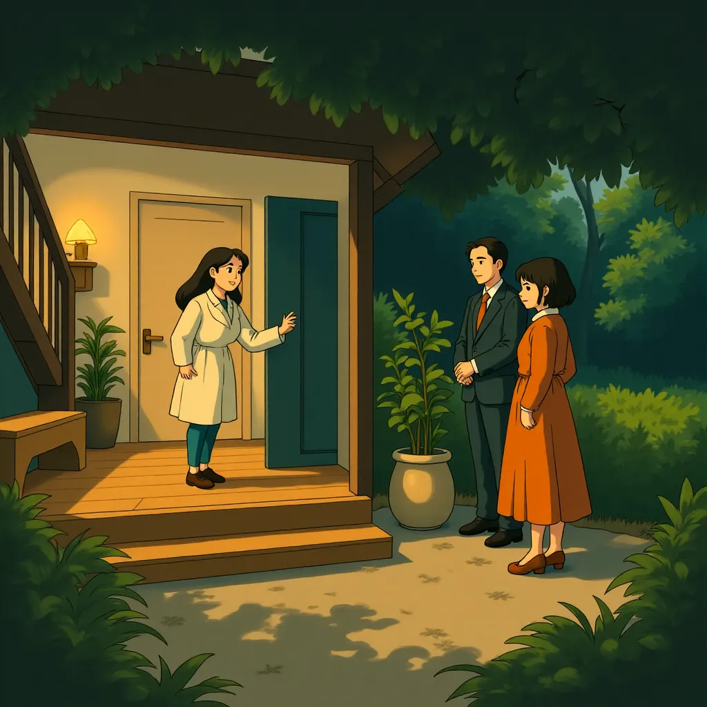 Ethan Hawke, Julia Roberts, Mahershala Ali, and Myha'la in Leave the World Behind (2023) - Anime style
