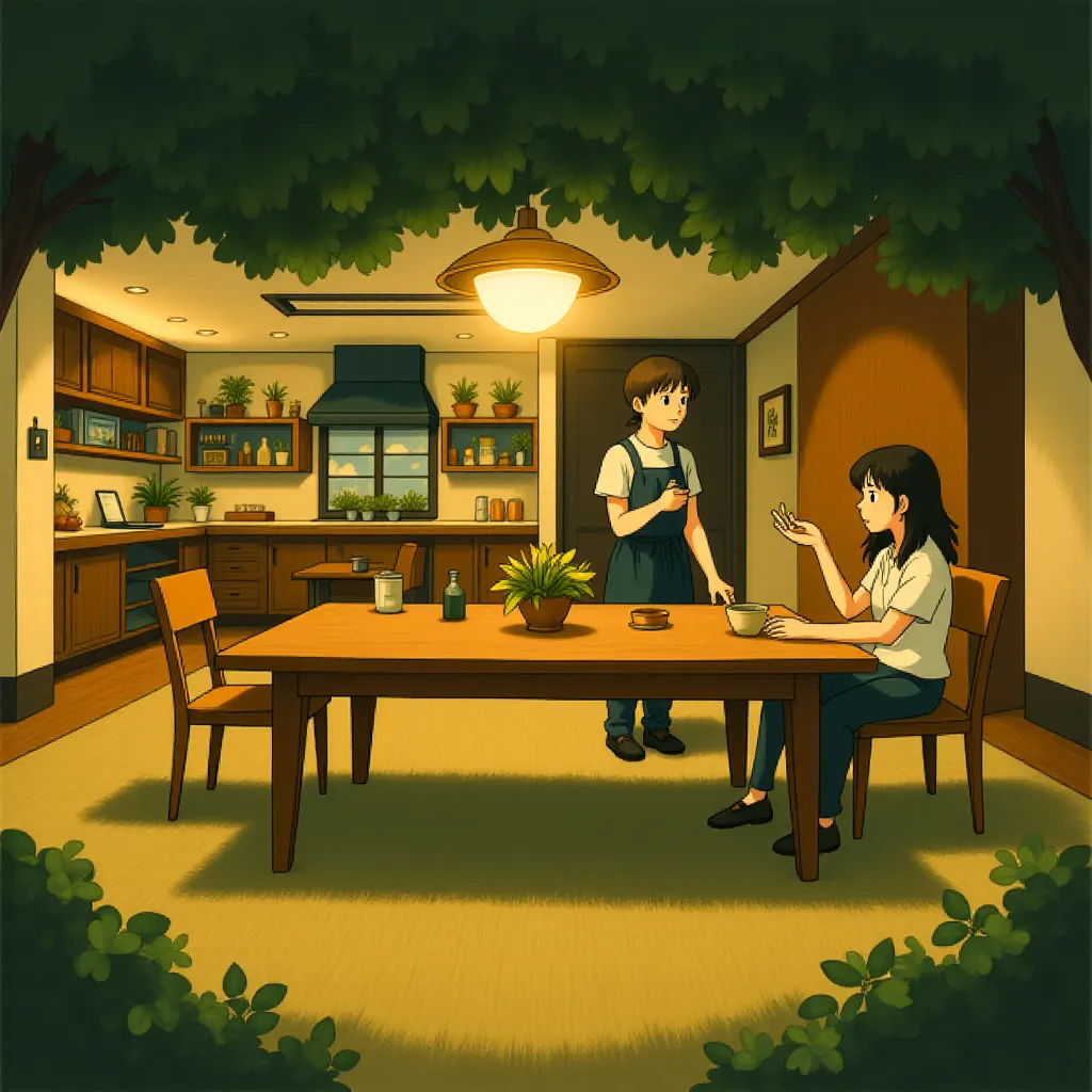 Lukas Gage and Sophie Thatcher in Companion (2025) - Ghibli style