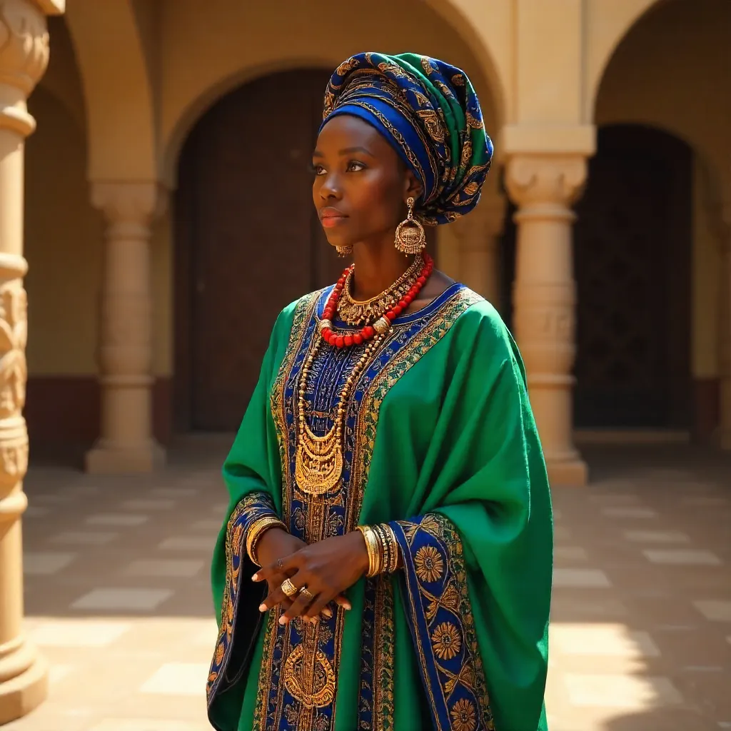 Vibrant Kanuri Bride in Nigerian Heritage Attire
