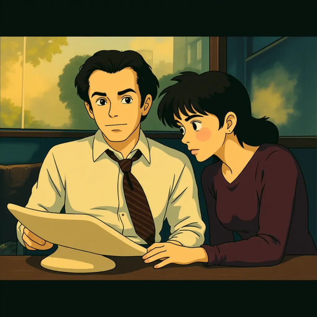 Martina Gedeck and Sebastian Koch in The Lives of Others (2006) - Anime style