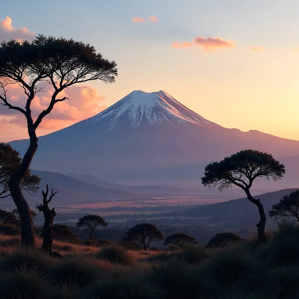 Dawn Over Kilimanjaro: Sunrise at the Snow-Capped Peak
