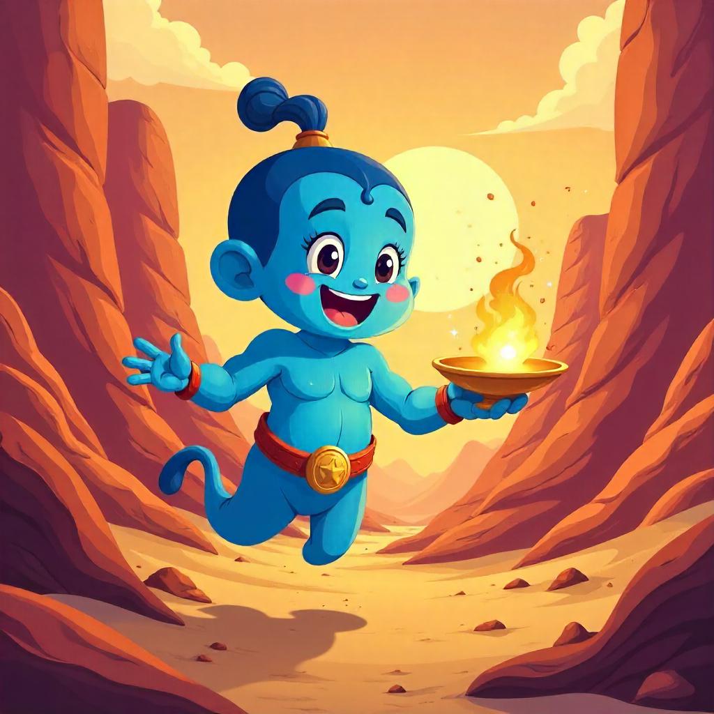 Genie Rising in a Desert Canyon