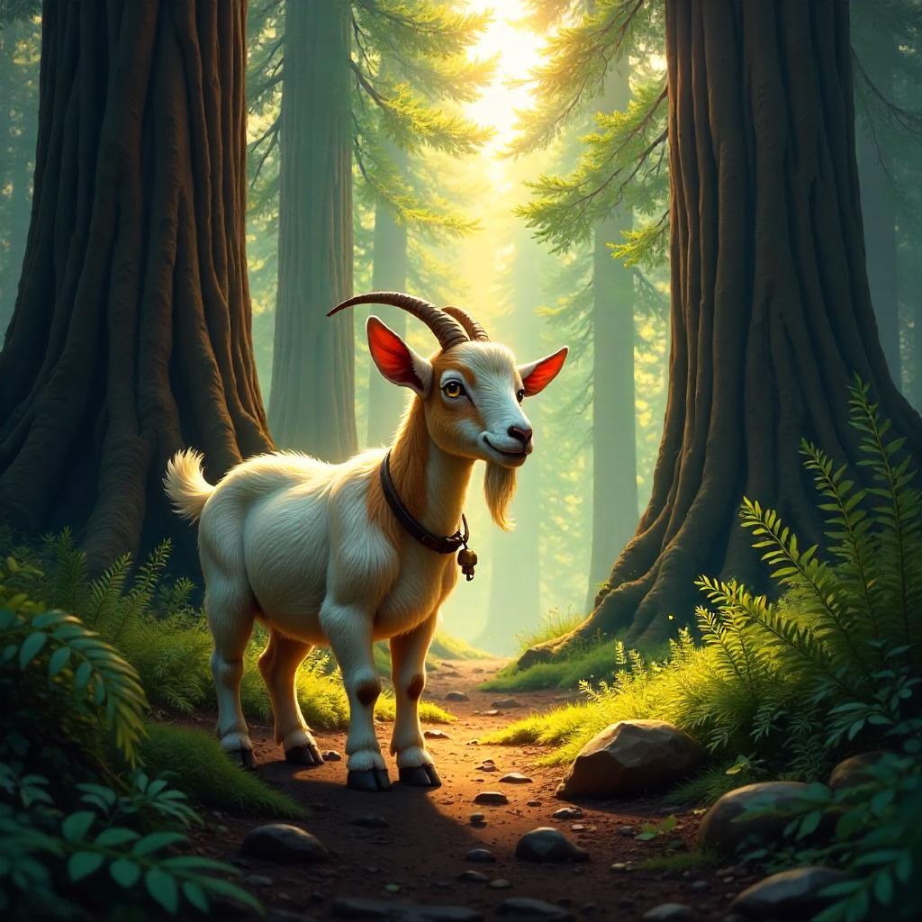 Goat in an Ancient Redwood Cathedral