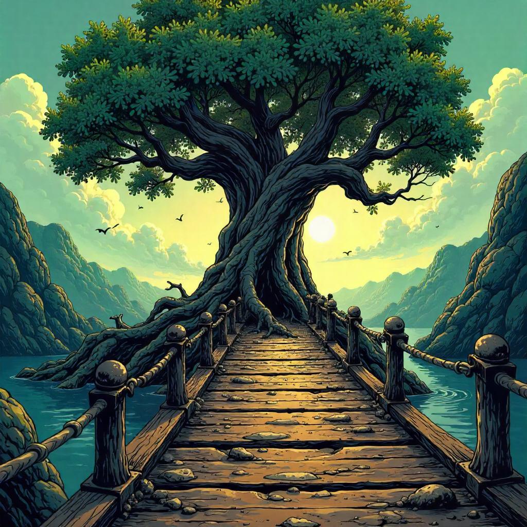 Tree on a Drawbridge: Comic Book Scene