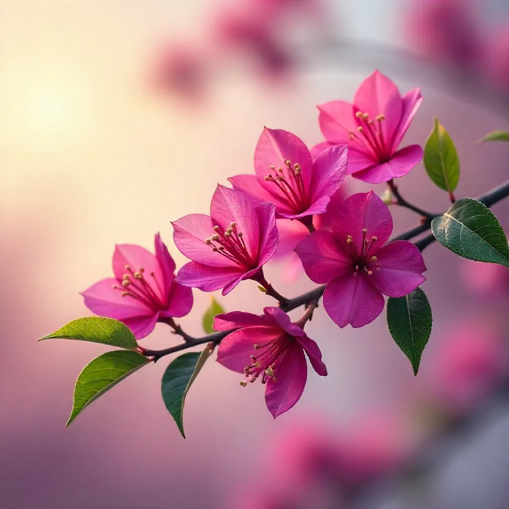 Bougainvillea Glabra on a Pastel Sky
