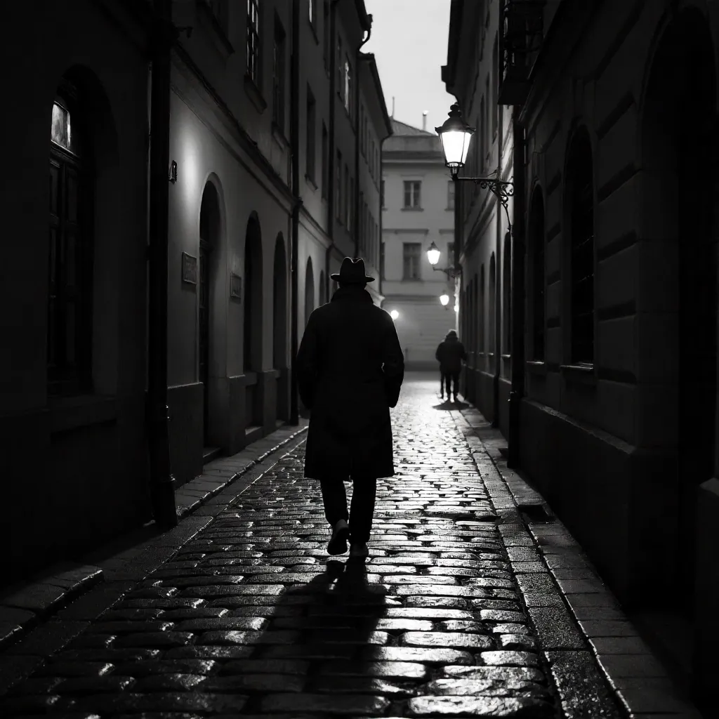 Silhouette in Stockholm's Gamla Stan: Narrow Street