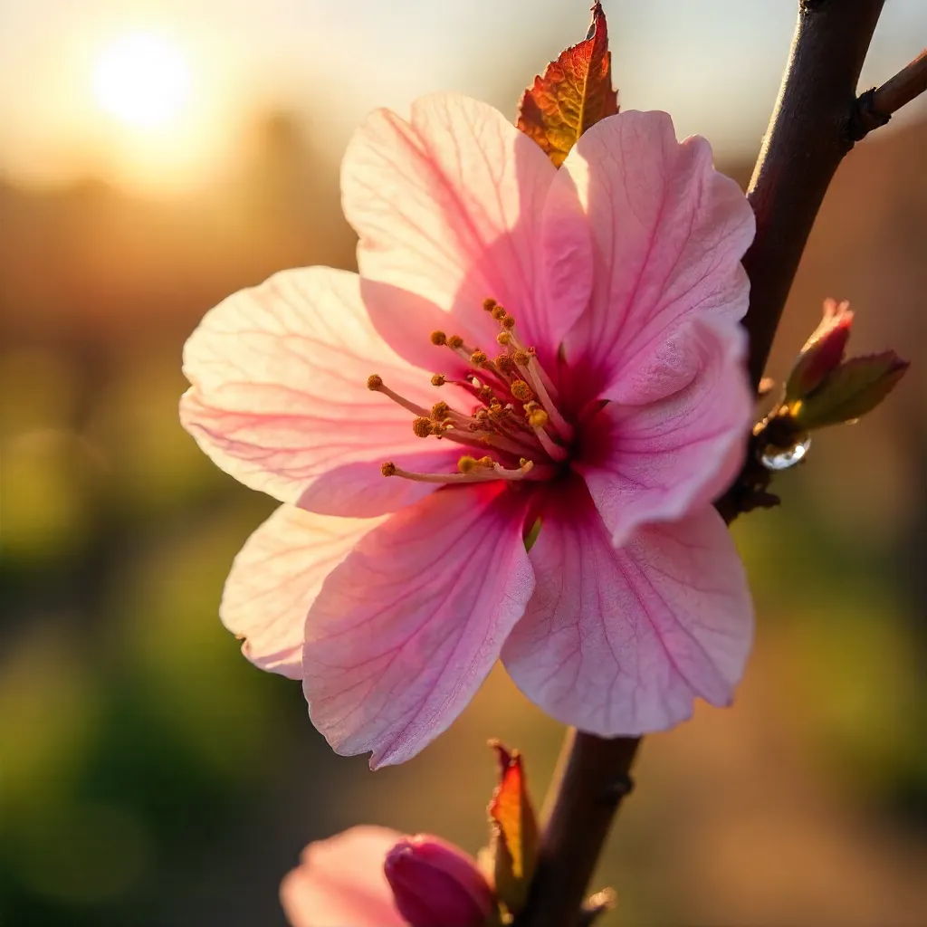 Napa Valley Peach Blossoms: Close-Up in Bloom