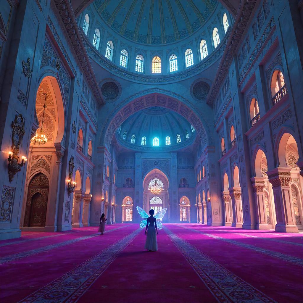 Pixie in a Neon Cyberpunk Mosque