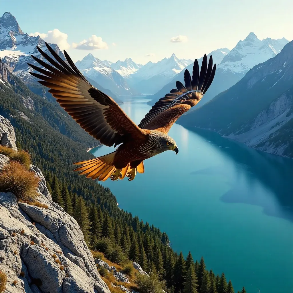 Majestic Eagle Over Bariloche Cliffs