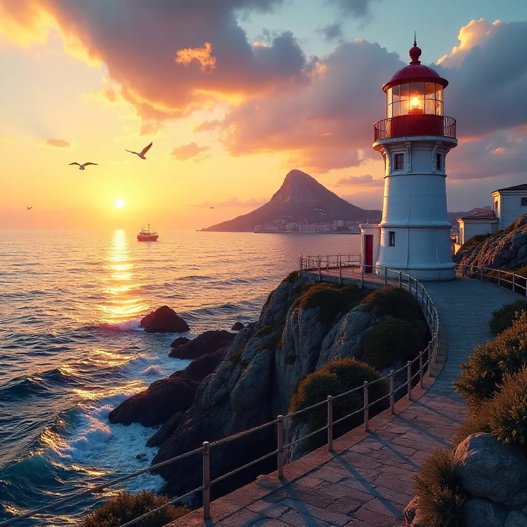Sunset at Europa Point Lighthouse, Gibraltar