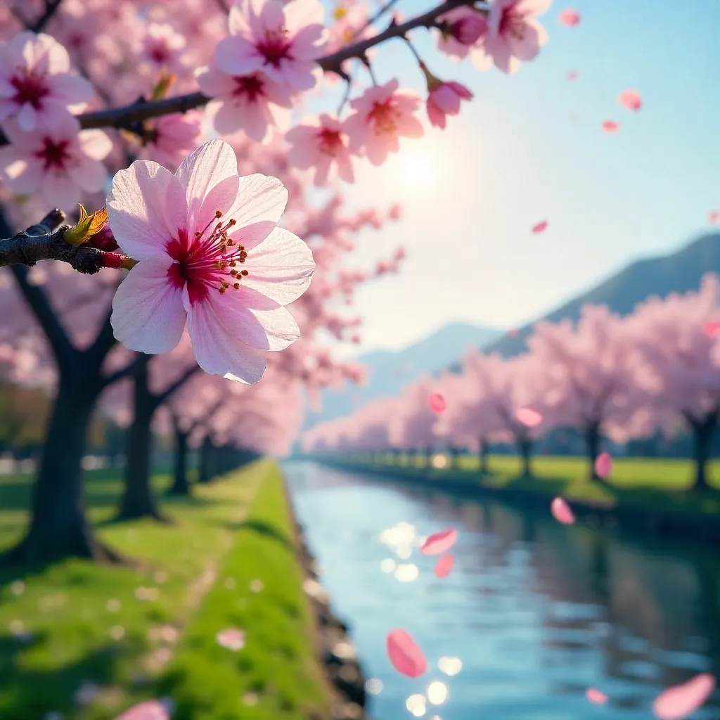 Cherry Blossoms under a Bright Spring Sky