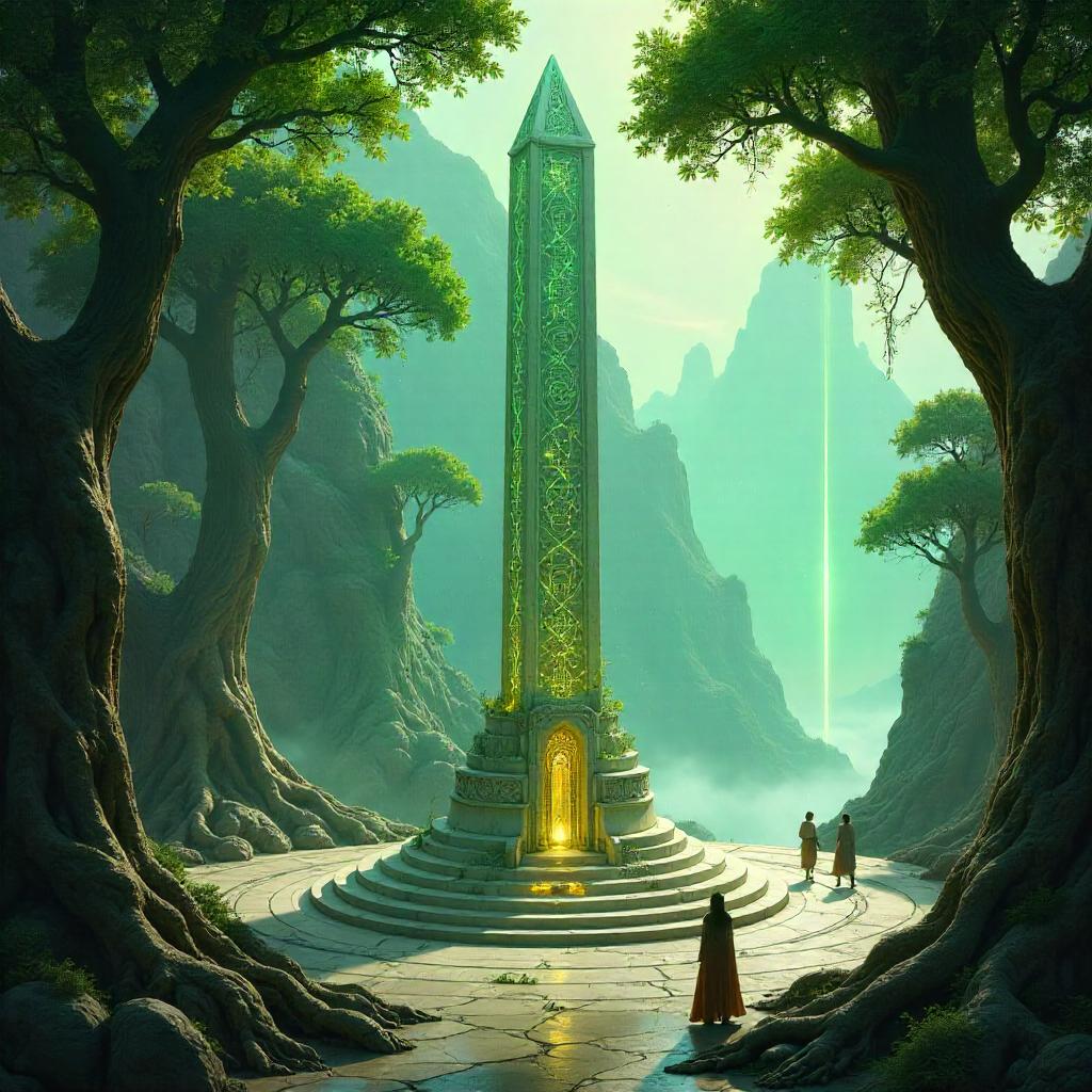 Obelisk of Light in the Elven City - Concept Art