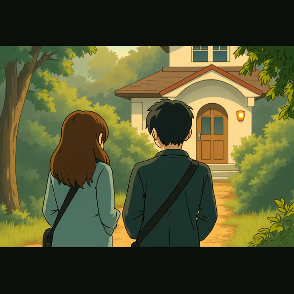 Chloe East and Sophie Thatcher in Heretic (2024) - Ghibli style