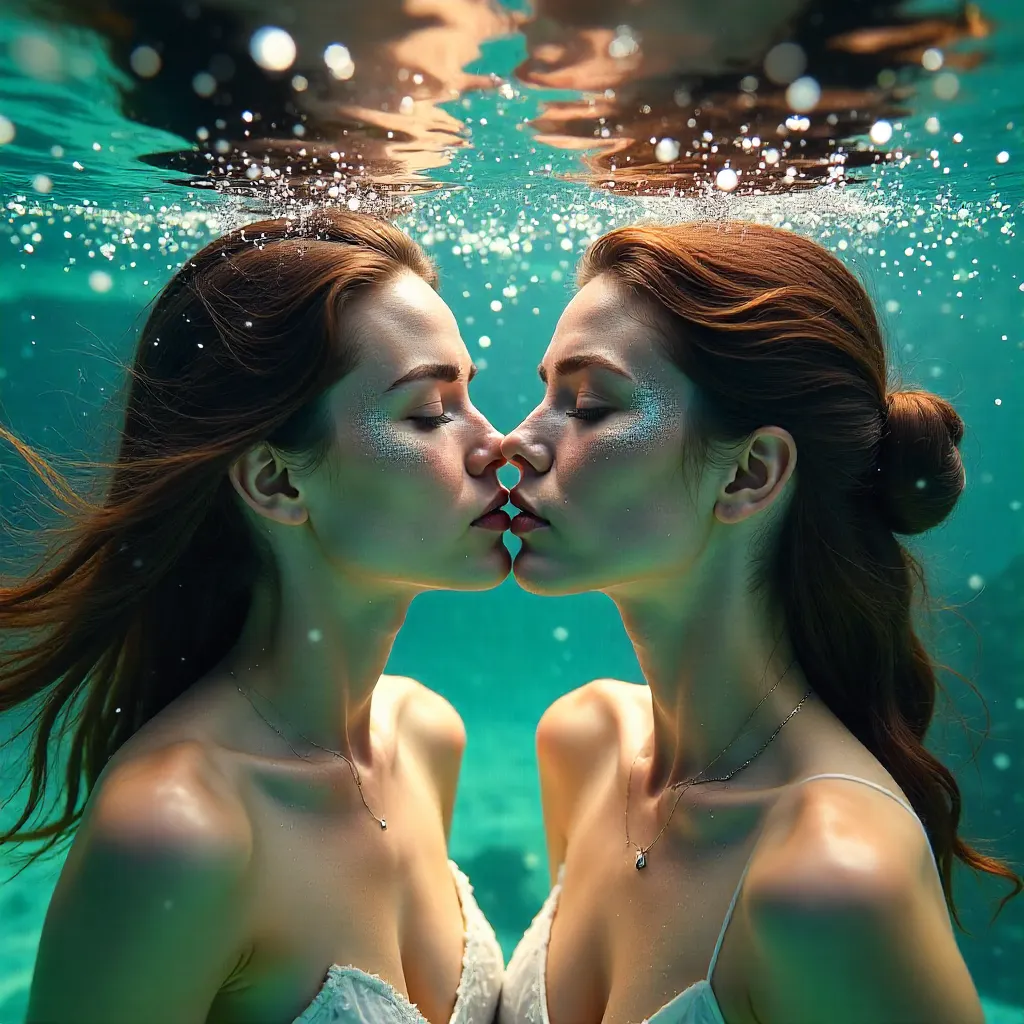 Underwater Glitter: Serene Duo Portraits