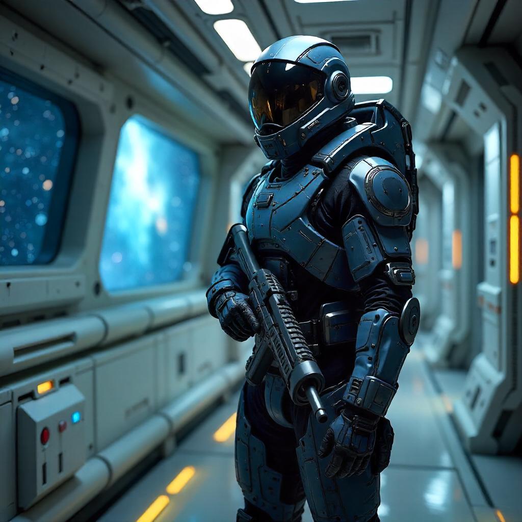Space Station Hunter: Cinematic 3D Render