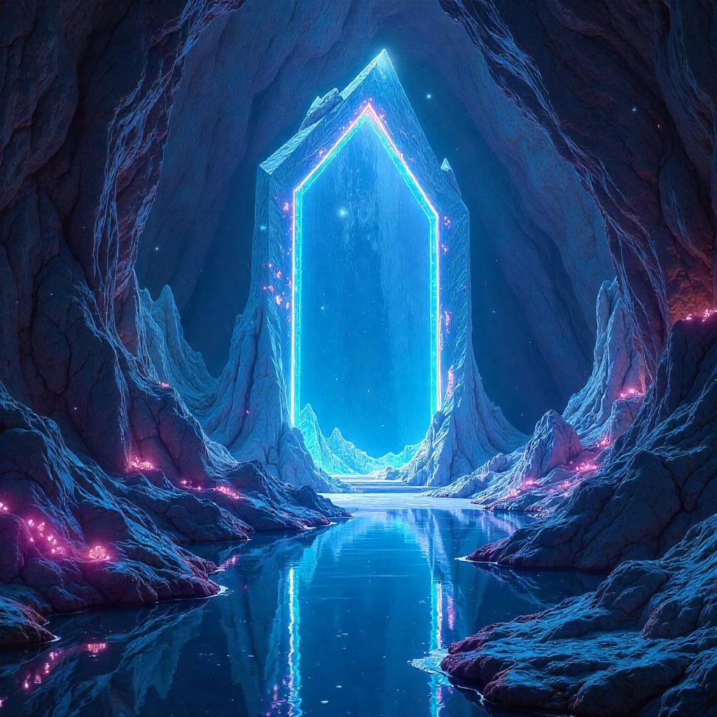 Crystal Cave Gateway in Digital Dreamscape