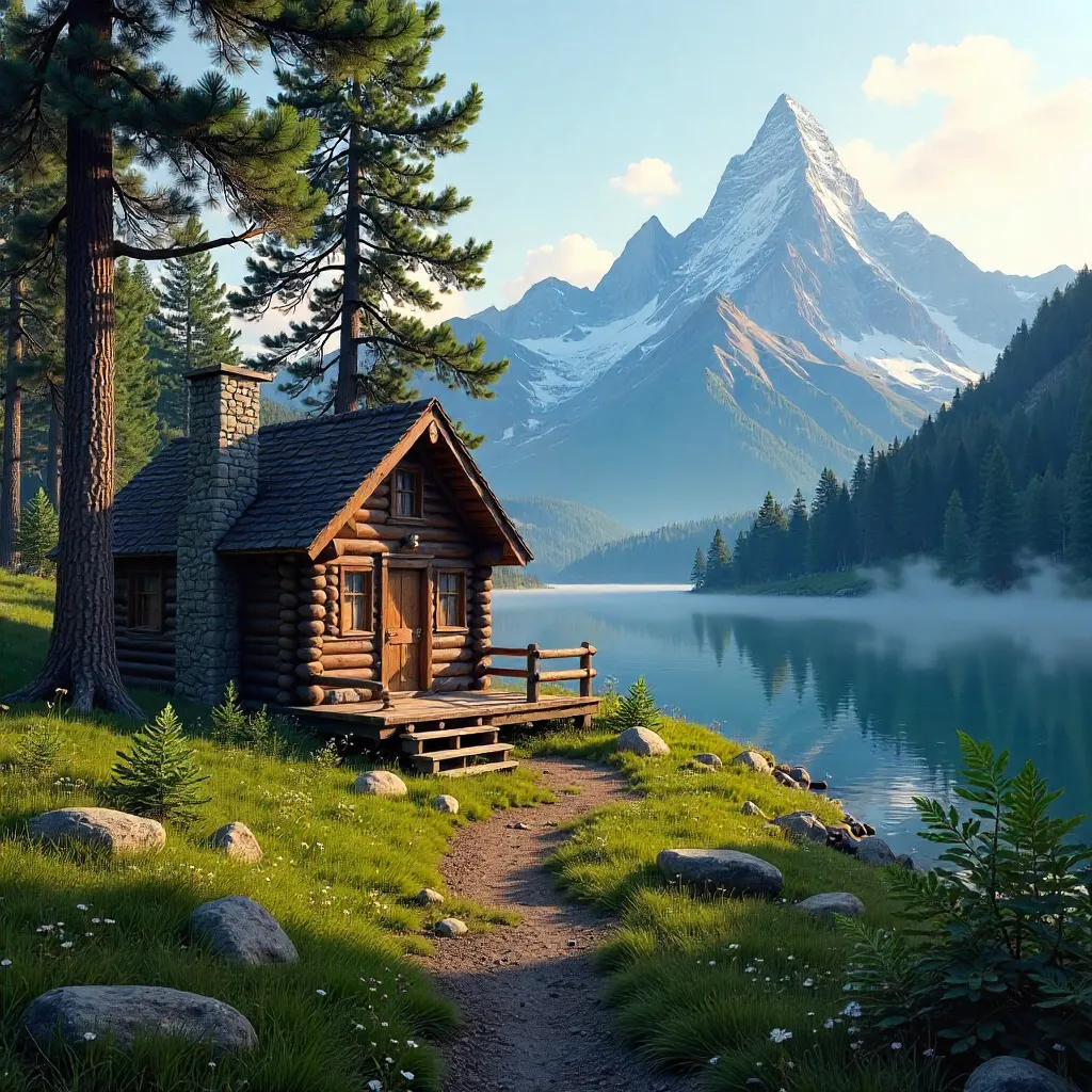 Forest Haven: A Cabin Among Majestic Peaks