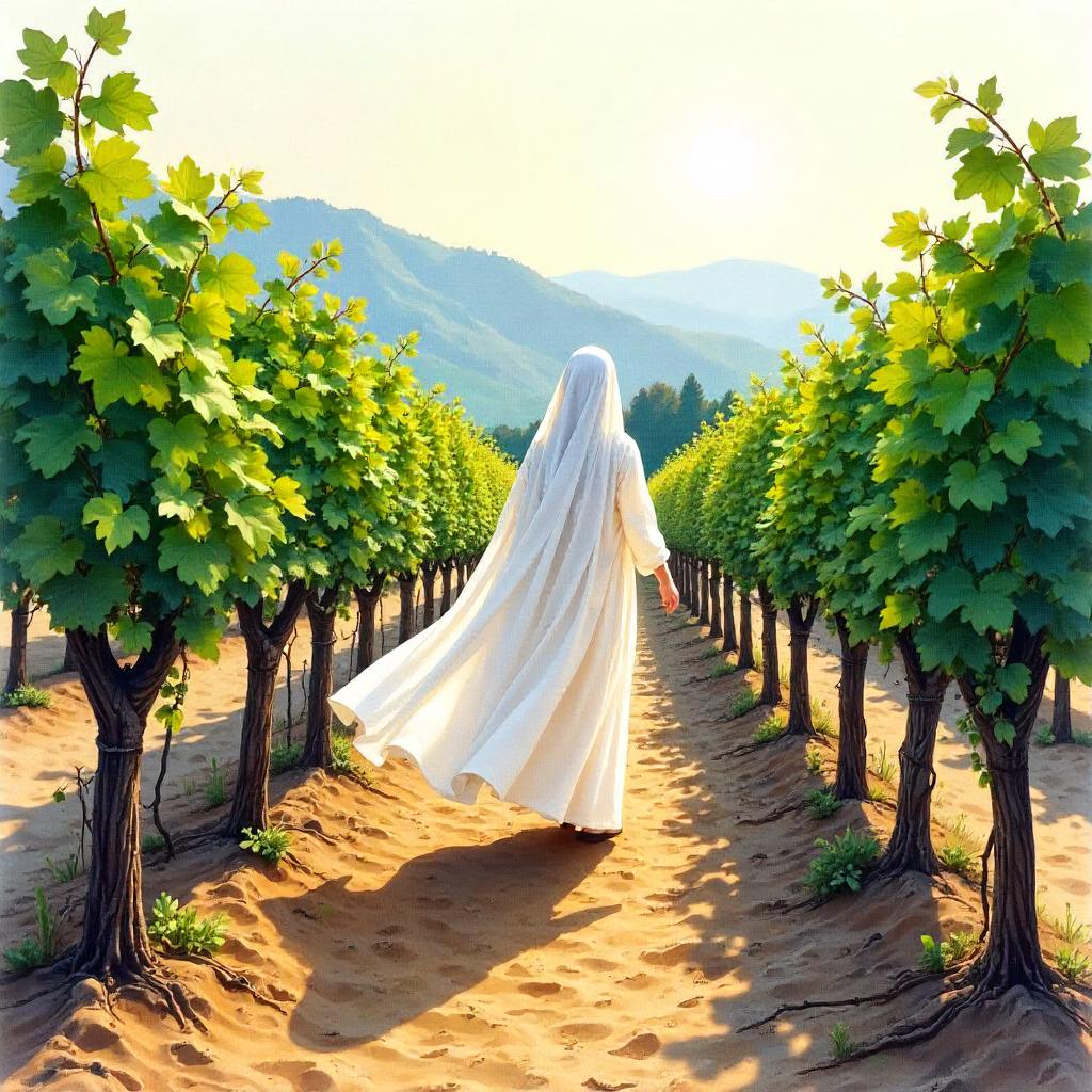 Whispering Specter in a Watercolor Vineyard