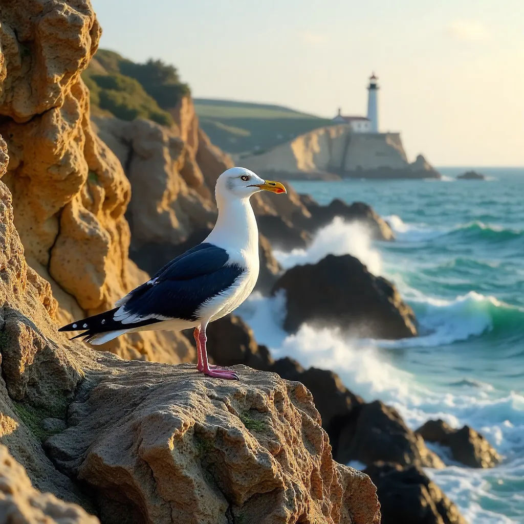 Lesser Black-backed Gull on a Spanish Sea Cliff