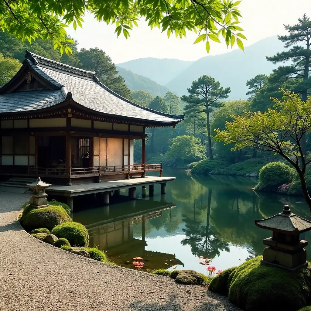 Serene Garden View of Ginkaku-ji, Kyoto