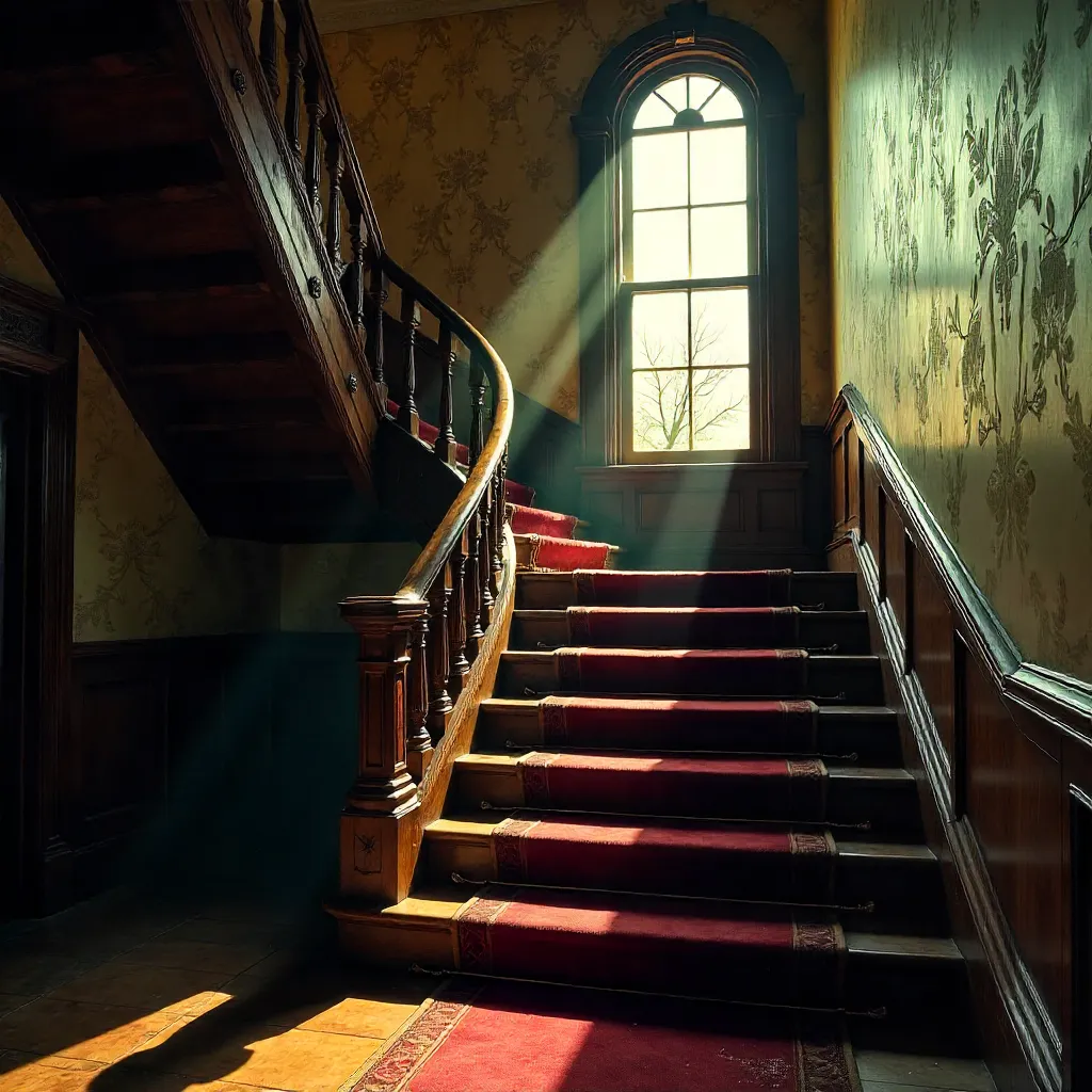 Chiaroscuro Staircase Under Window Light