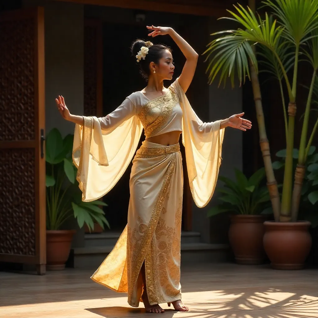Graceful Sundanese Dancer in West Java Attire