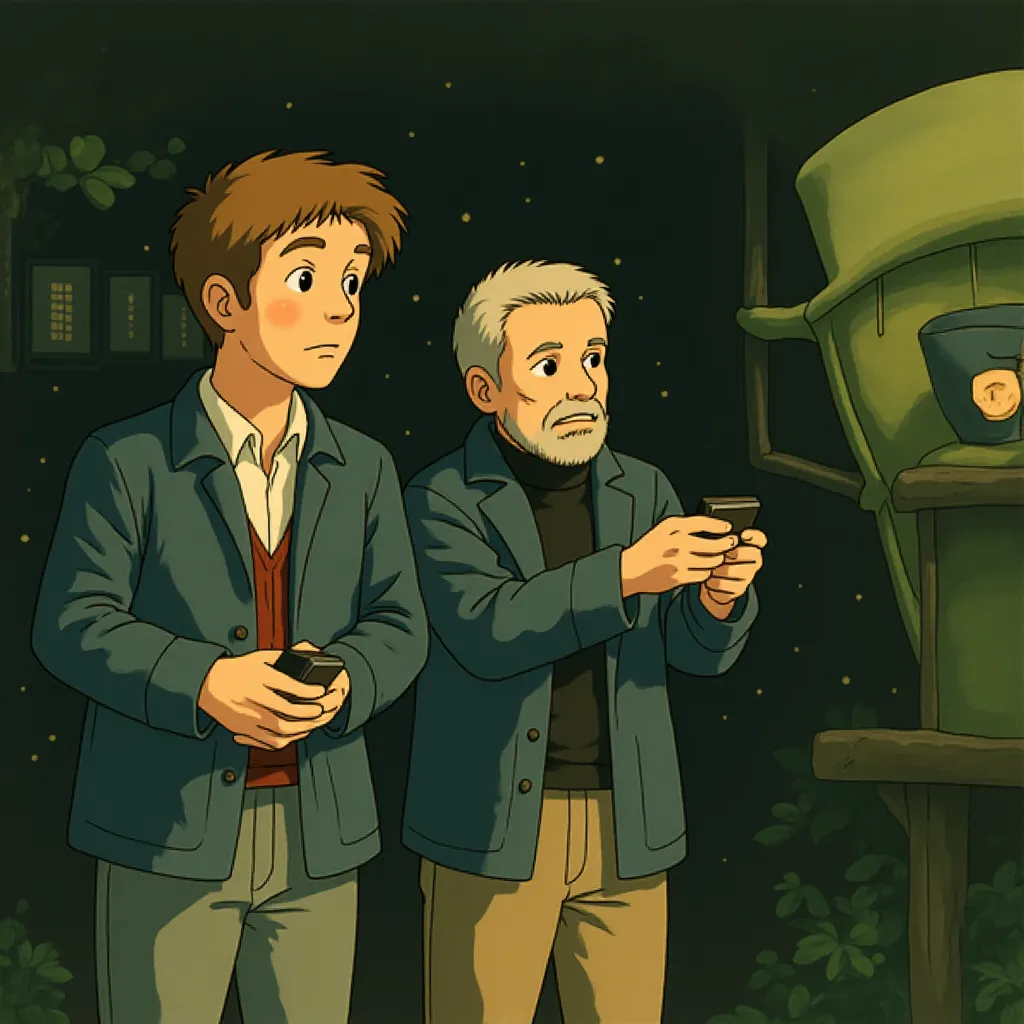 Brad Pitt and George Clooney in Wolfs (2024) - Anime style