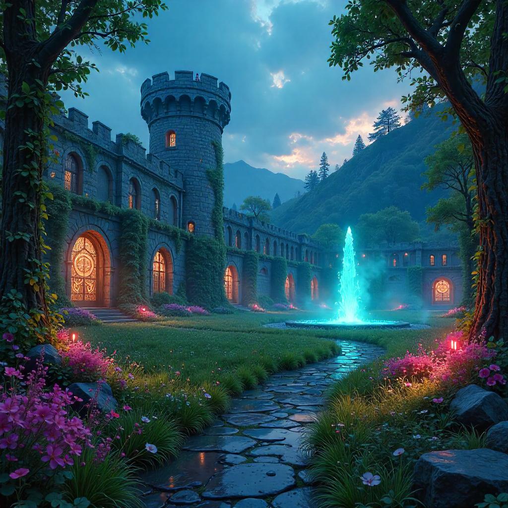 Neon Meadow Inside the Enchanted Castle