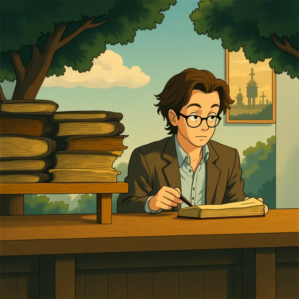 Sebastian Koch in The Lives of Others (2006) - Anime style