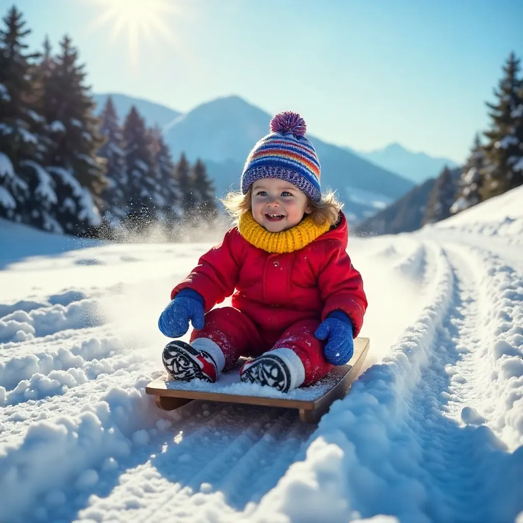 Sunny Sledding Joy in Planica, Slovenia
