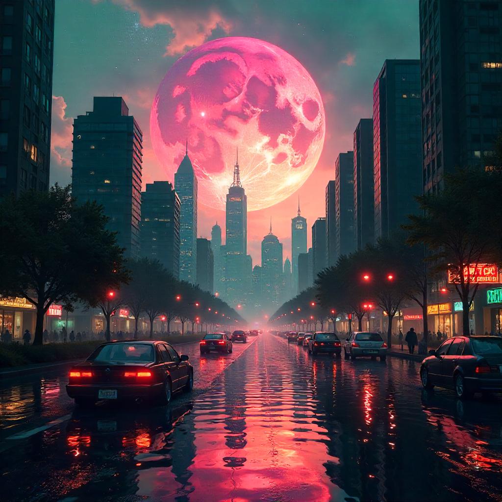 Photorealistic Supernova Over a Flooded Megacity
