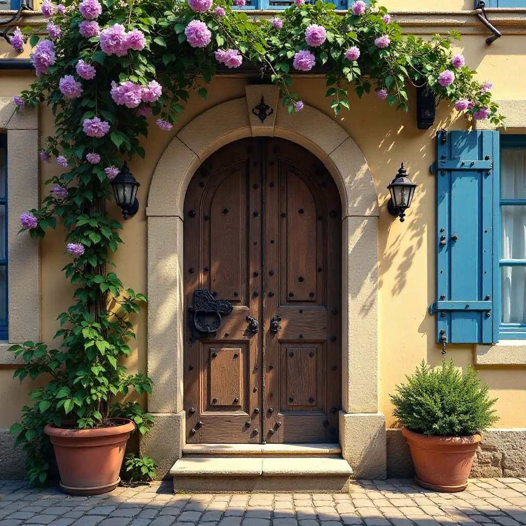 Rustic Wooden Doorway in Aix-en-Provence