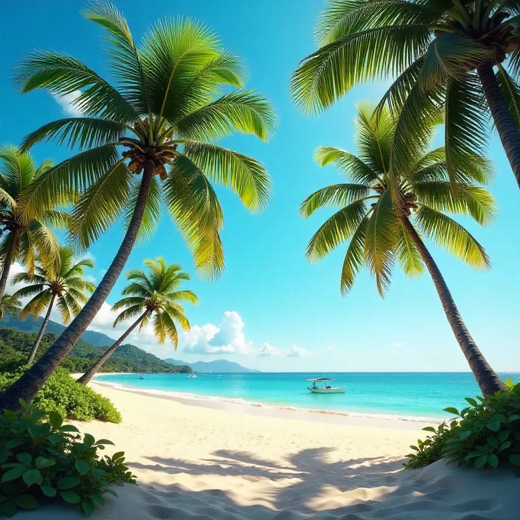 Serene Palm Trees Under a Summer Sky
