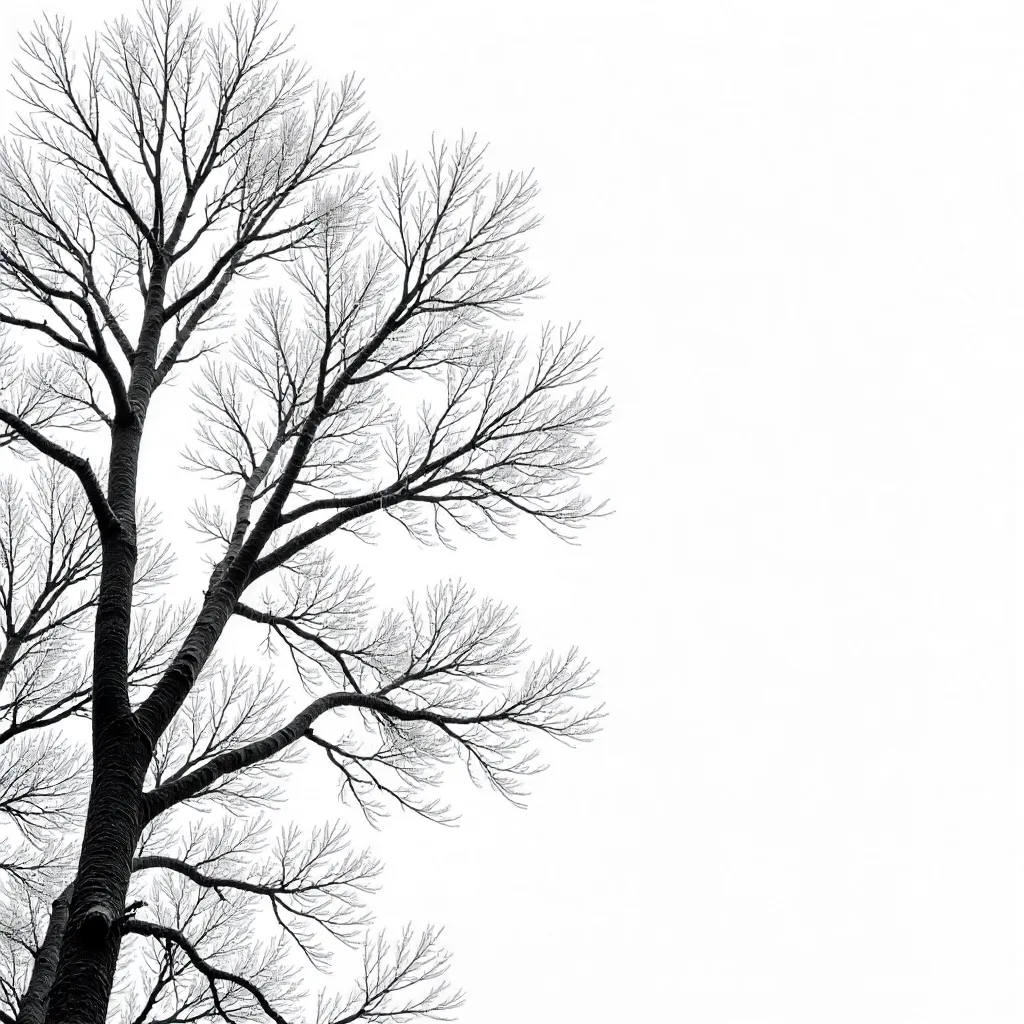 Bare Winter Branches Against a Blinding Sky