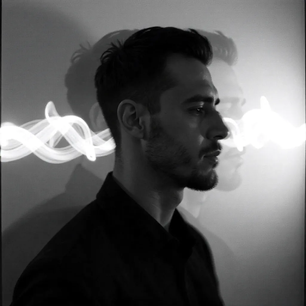 Motion Blur Portrait: Black and White Mystery