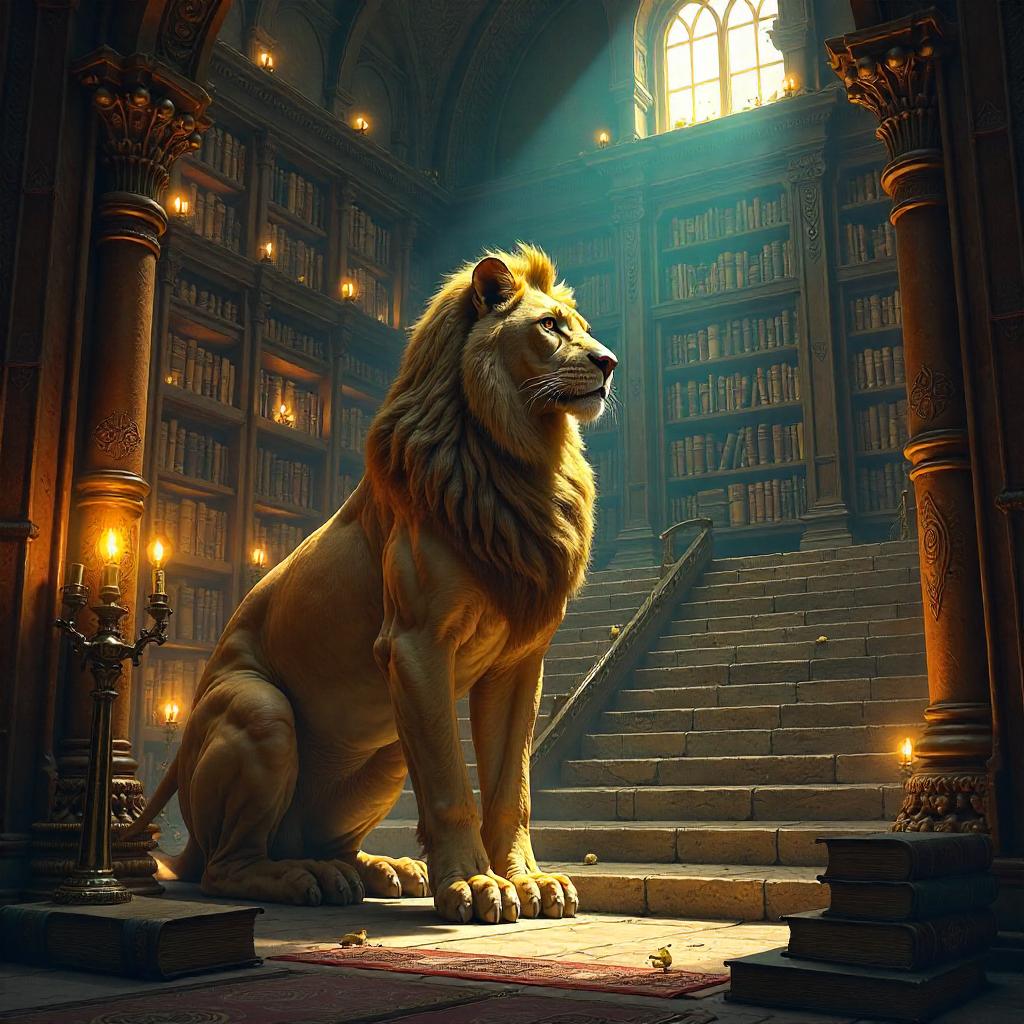 Sphinx in the Library — Concept Art Scene