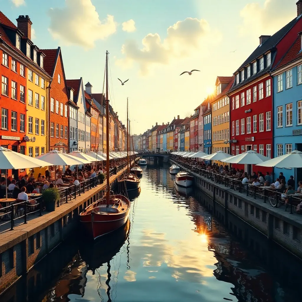 Pastel Nyhavn: Colorful Canal Houses and Boats