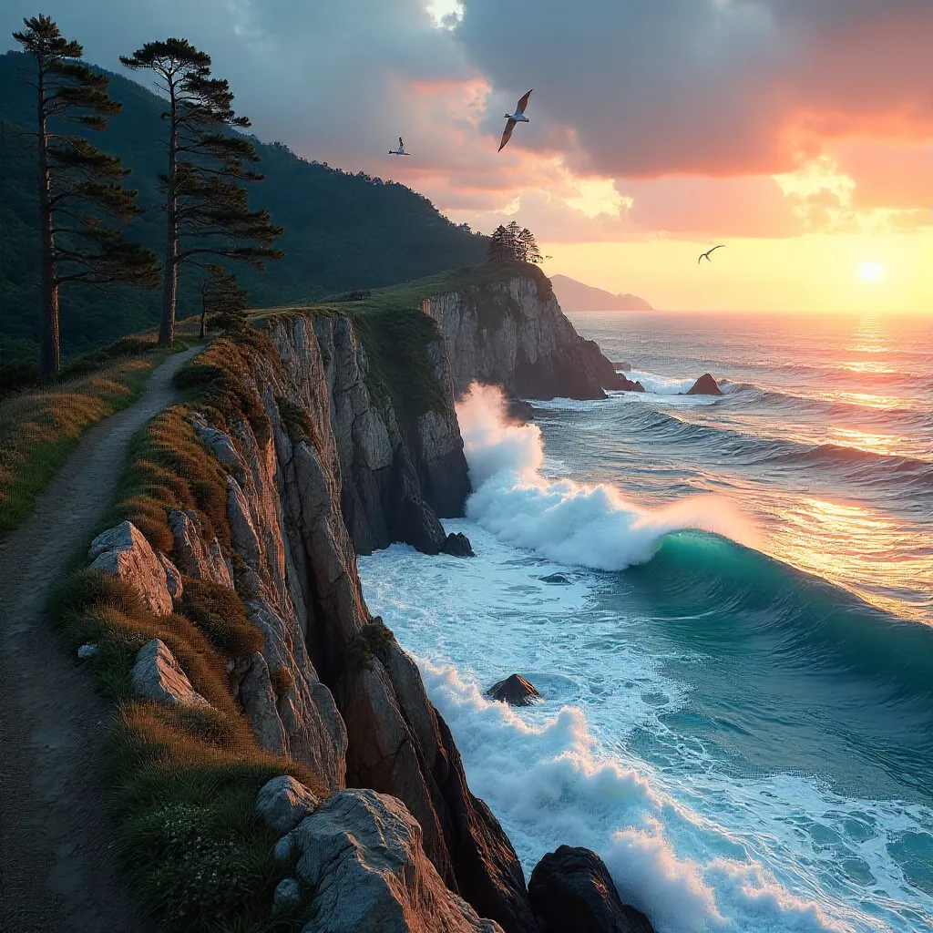 Wakayama Coastline: Cliffs, Waves, and Sunrise