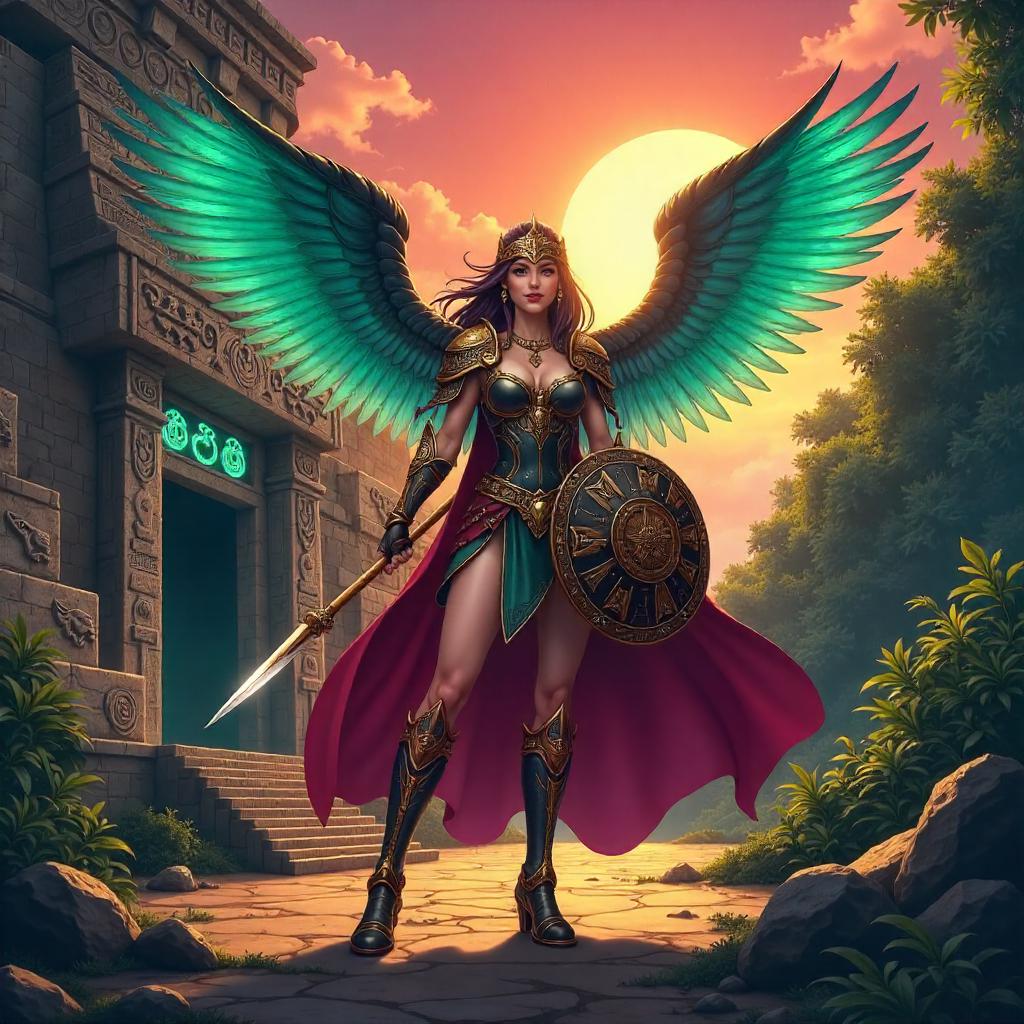 Valkyrie Amid Maya Ruins