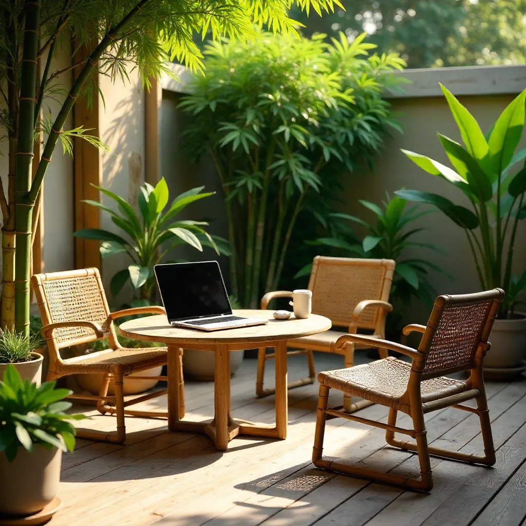 Bamboo Oasis: Outdoor Remote Work Nook