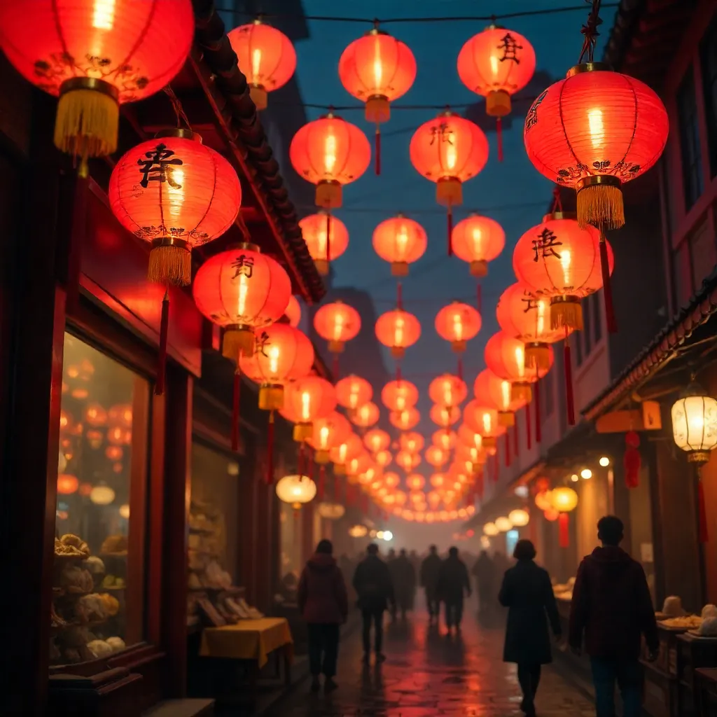 Bright Red Lanterns for Prosperity and Fortune