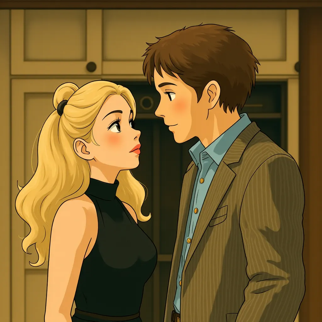 Pamela Anderson and Liam Neeson in The Naked Gun (2025) - Ghibli style