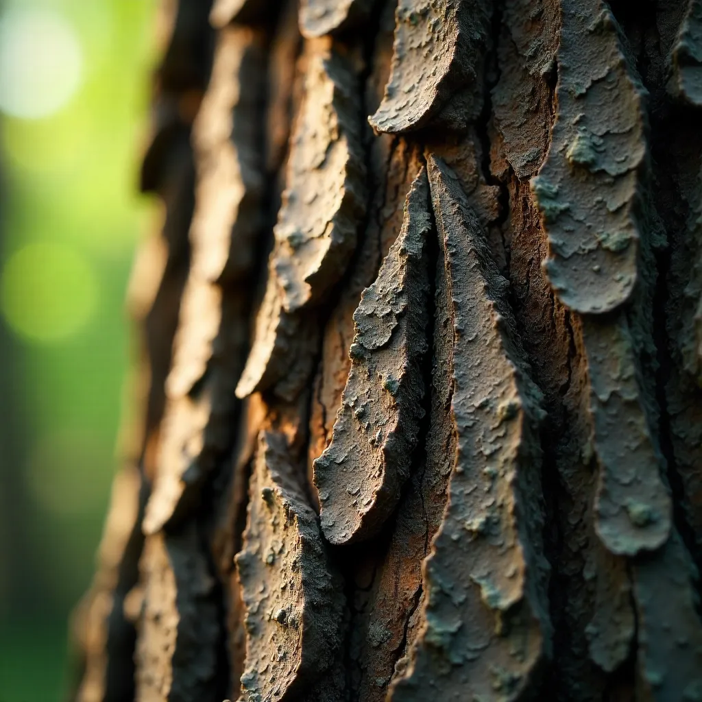 Macro Close-Up: Detailed Tree Bark Textures and Colors
